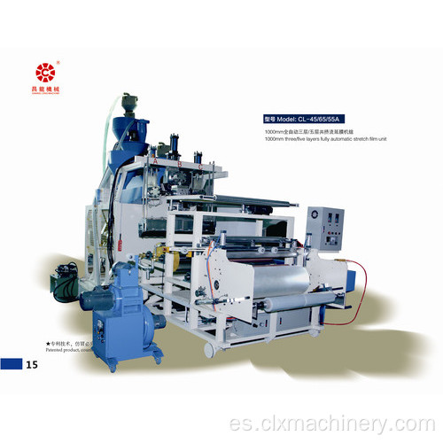 Máquina de película elástica con tres tornillos de 1000 mm de ancho